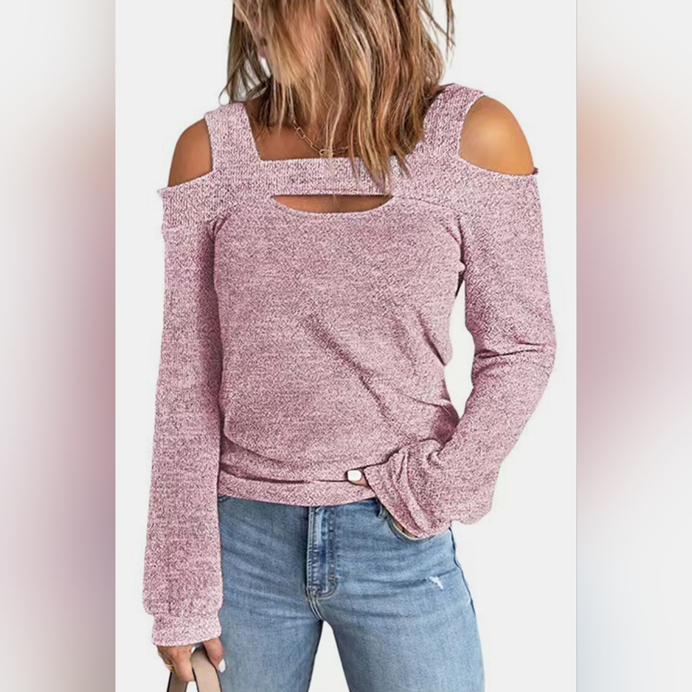 Full Size Cutout Cold Shoulder Blouse. A Just Jen Fav!!
